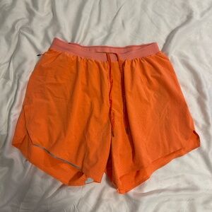 Lululemon Fast and Free Lined Short 6” – Size M – Highlight Orange